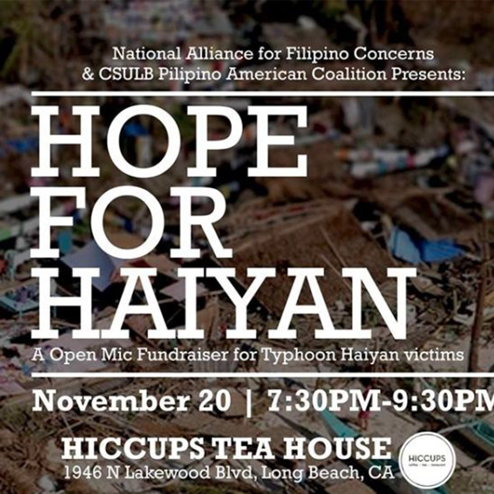 Charity open mic night for Typhoon Haiyan